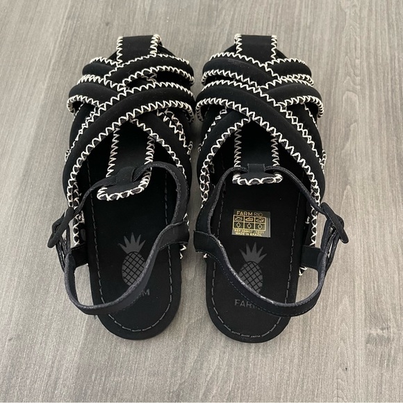 New with box! FARM Rio black and whiteZigzag Stitch Sandal Size 8.5 - Picture 5 of 12